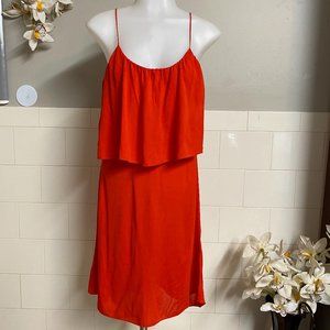 Woman Sleeveless Linen Loose Straight Dress Size 4
